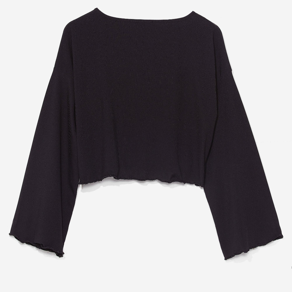 Nasty Gal Rib's Been a Long Day Ribbed Pajama Top NWT